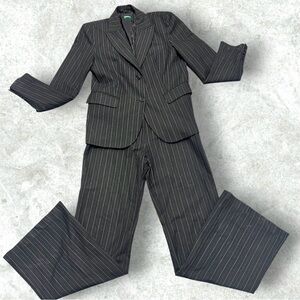 BENETTON Black Pinstripe Stretch 2pc. Suit